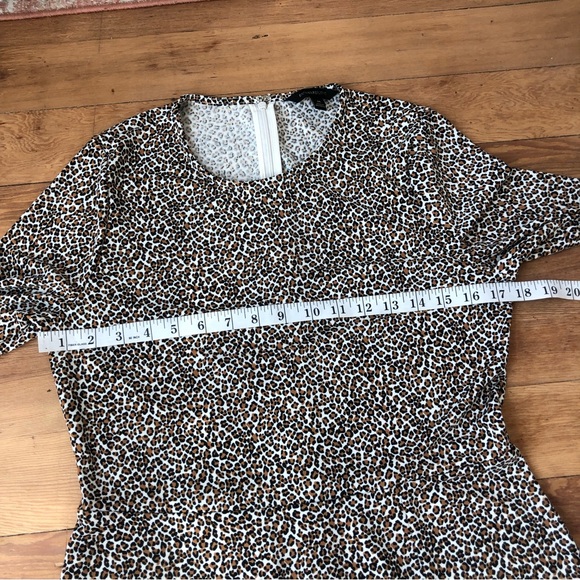 Banana Republic Leopard Print Fit and Flare Front Slit L/S MIDI Dress Sz M - Picture 14 of 16